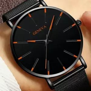 초 손목 아날로그 메탈 바늘 패션 남성 비즈니스 제네바
