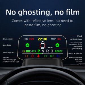 HUD T2 테슬라 모델 3 헤드업 디스플레이 미러 내비게이션 진단 도구 표시등 시계 차량 속도 안개등