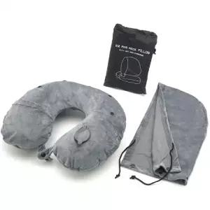 ( )휴대용 여행용 비행기 기내용 차량용 에어 목베개 쿠션 U형 그레이