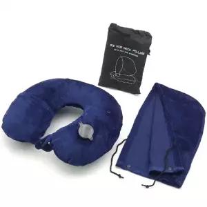 ( )휴대용 여행용 비행기 기내용 차량용 에어 목베개 쿠션 U형 네이비