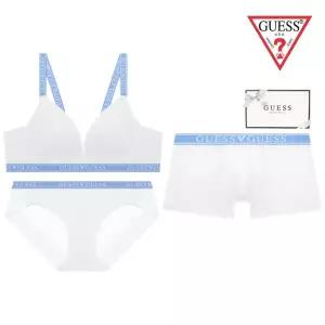 [롯데백화점]게스 [선물포장] 메쉬 노와이어 커플속옷세트 GDWBR211BP211DR211WH