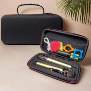 (색상 블랙)수납 가방 정리 케이스 디지털 손잡이 파우치 마이크