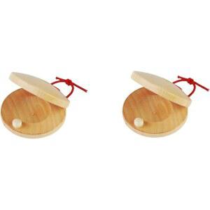 DIY 리듬과 교실 음악을 위한 2PCS 포크 월드 나무 캐스터넷 핸드 핑거 퍼커션