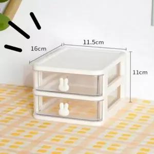 (원모어) 토끼모양 서랍함 탁상용 2단 수납정리