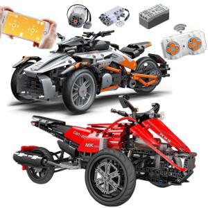 MoldKing Bombardierr Can Am Monster Spyder 오토바이 APP 원격 제어 모터 MOC 50021 Technolog 빌딩 블록