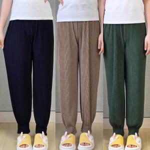 여성 무지 쿨 냉장고바지 실내복 몸빼바지 주름 밴딩 조거 팬츠 A39