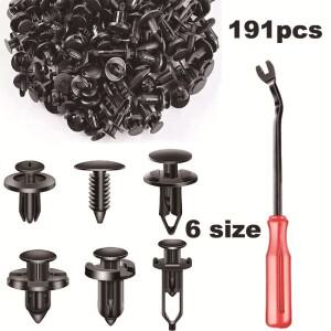 6크기 자동 푸시 핀 리벳 키트 차체 범퍼 리테이너 클립 및  패널 용 플라스틱 패스너