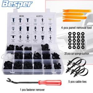 자동차 플라스틱 패스너 클립 세트 박스 혼합 바디 푸시 리테이너 핀 리벳 범퍼 문짝  패널 키트