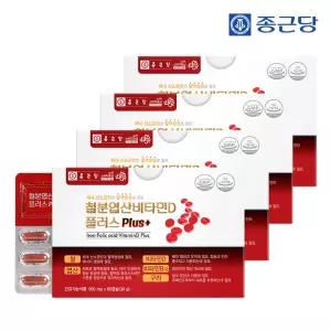 종근당 철분 엽산 비타민D 플러스 (500mgx60캡슐) 4박스
