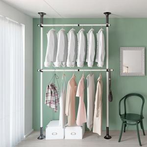 고정식 튼튼한행거 헹거 2단 38mm (블랙앤화이트)