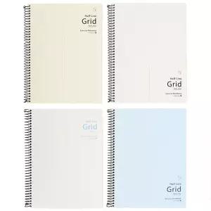 3500 반반 그리드 연습장 (좌철)16절 스프링노트 방안 공책-색상랜덤