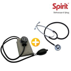 스피릿 CK-110 메타 수동 혈압계 + 양면 청진기 세트
