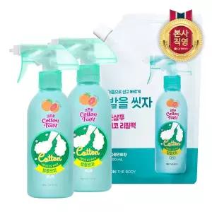 [엘지생활건강]온더바디 코튼풋 발을씻자 풋샴푸 자몽 385ml 2개 + 리필 500ml 1개