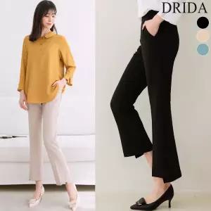 [드리다]여자 언발 부츠컷 슬랙스 밴딩 고무줄 스판 빅사이즈 정장 바지 40대 미시옷 50대 중년 하객 상견