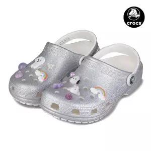 크록스 클래식 실버 펄 글리터2 여성 슬리퍼 샌들 207551-90H