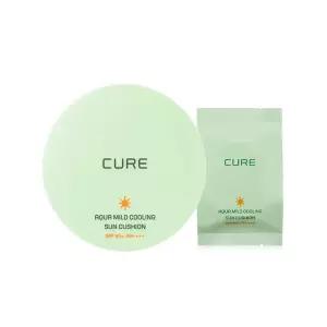 [15%+카드12%] 김정문알로에 큐어 아쿠아 마일드 쿨링 선쿠션 25g 본품1개+리필1개