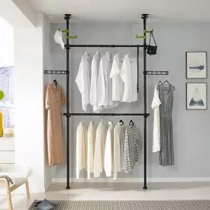 이지온 국민튼튼 EOBC-202 고정식 2단 옷걸이 행거 설치가능 폭 80cm