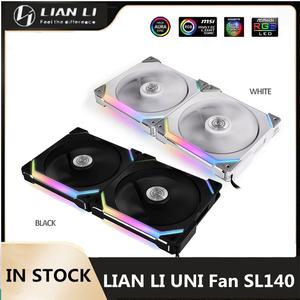 LIAN LI UNI 팬 SL140 모듈식 컴퓨터 수냉식 라디에이터 케이블 스마트 PWM 제어 5V ARGB 동기화 블랙 화이