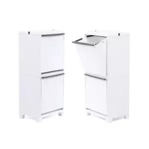 FF 창신리빙 프랑코 스탠드 분리수거함 2단 화이트 ( 분리수거 2단 재활용함 가정용