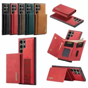 갤럭시S25 플러스 울트라 심플 마그네틱 멀티 탈부착 분리형 카드 지갑 수납 포켓 파우치 슬림 가죽 케이스