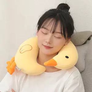 [위티위글]힐렌 오리 차량 기내용 수험생 어린이 목베개 목쿠션