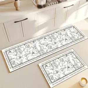 대형 사이즈 넓은 PVC 가죽 주방매트 대형 방수 욕실 거실매트 75x45