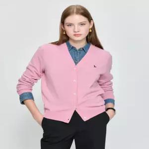 헤지스 여성 25FW [시즌오프]캐시미어 블렌디드 V넥 가디건 핑크 HSSW5D901P2