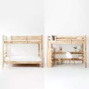 [마켓비]벤쿠 분리형 이층침대 싱글 100200 고무나무 8991.8754