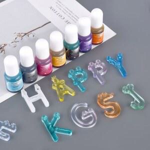 레진 아트 24색 에폭시 수지 안료 투명 무독성 UV 액체 착색용 보석 제작 드롭쉽