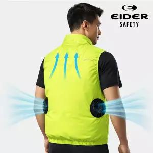 아이더 세이프티 에어로쿨링 베스트2 옐로우 선풍기 장착 안전벨트 장착 작업용 스포츠용 일상생활가능