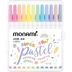Q 모나미 사인펜 슈퍼파스텔세트12색 0.7mm