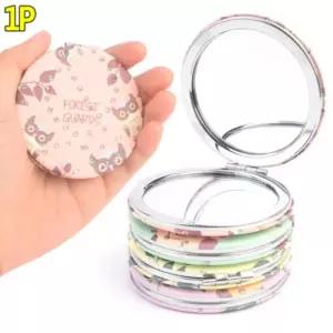 휴대용 접이식 양면 포켓 미니 손거울 자석 거울 원형 화장 확대경 여행용 메이크업 용품