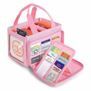 GRAOSO 휴대용 케이스, 요토 플레이어(3세대) 블루투스 오디오 스피커, 최대 17장의 카드 홀더, 플레이어 디스플레이를 볼 수 있는 투명한 측면 디자인의 여행용 손잡이 가방, 분홍색, 케이스 전용