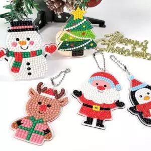 크리스마스 보석십자수 열쇠고리/키링/가방/큐빅/키트/큐빅십자수/어린이/제작/키홀더/비즈십자수/미니