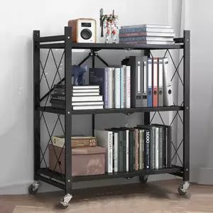 폴딩 철제선반 3단/원터치 접이식 다용도 수납 선반장