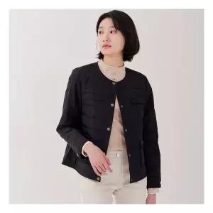 [지센] [25SS] 여성 하스퀼팅 라운드넥 자켓형 점퍼 LCJPP123BK 1042507