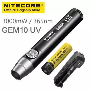 NITECORE GEM8 GEM10UV 보석 평가 램프 조정 가능한 강력한 보석 감지 손전등 UV 랜턴 배터리 포함