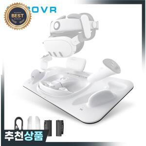 BOBOVR D3 충전 도크 퀘스트 3 헤드셋 컨트롤러와 호환 B100 배터리 완전 충전 VR  시간 미만