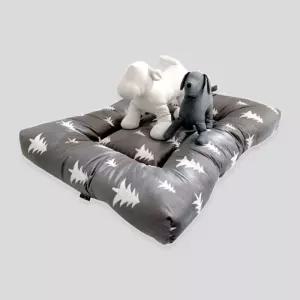 킹스독 트리 극세사 사각방석 L 그레이나무강아지쿠션 애견침대 반려 하우스 소파 디자인 인테리어