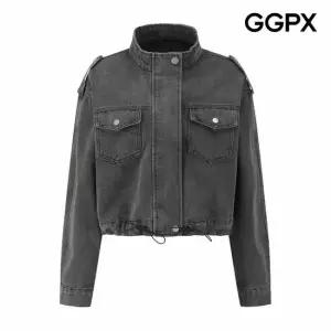 [GGPX] 차이나 카라 데님 스트링 자켓 (GQ2JK009F)