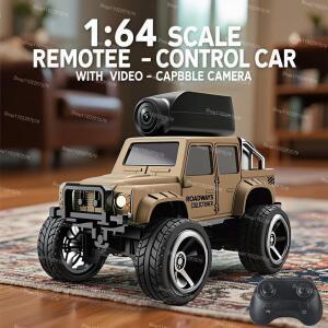 2025 신형 Kf32 1:64 미니 RC카 오프로드 FPV 비디오 카메라  앱 제어 2.4G 4WD 원격 자동차 데스크 경쟁