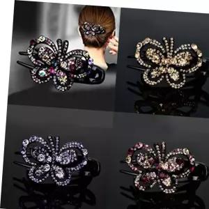 나비 큐빅비녀집게핀 올림머리 고정머리핀 빅사이즈