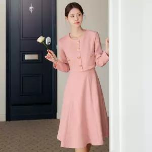 [시크라인] (~XXL까지) 오웰라 트위드 플레어 원피스 봄 가을 투피스같은 하객룩 오피스룩 모임룩 격식룩 빅사이즈