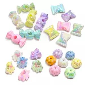 UV 파스텔 호박 캔디 유령 비즈/만들기/목걸이/재료/컬러/구슬/팔지/장식/데코/유아/아동/아이/아기/어린이