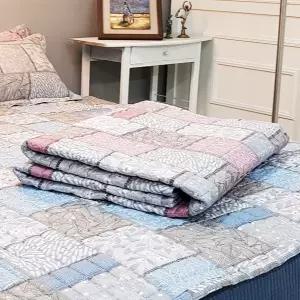 순면 워싱 패드 패턴 무늬 이불 가을 침대 패드 누빔 매트리스 인테리어 패치워크 사계절 사이즈 세트 싱글