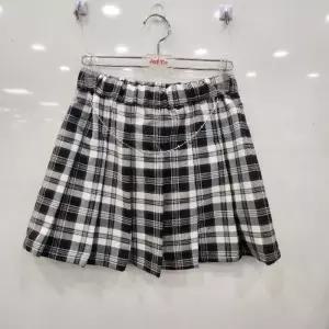 애플핑크 HC07 체인 장식 체크  플리츠 스커트 체인 장식 체크  플리츠 스커트 APT0U1