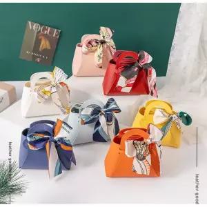 소형 가죽구디백+스카프 반지포장 기념일선물백 돌잔치 어린이집 약보관 답례품상자 결혼식 추천
