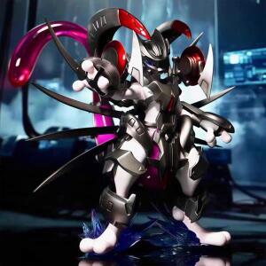 재고 있음 포켓몬 아머드 뮤츠 피규어 Bkm 애니메이션 만화 상품 정적 조형물 모델 트렌디 장난감 섀시 장