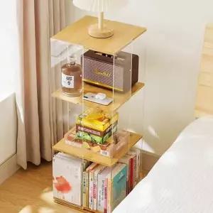 투명 회전 책장 인테리어 책꽂이 거실 아크릴 회전 책장 수납 수납장 가구