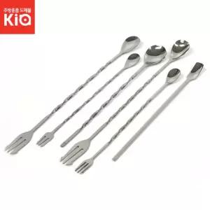 스텐 바 스푼 포크 홈아트 라떼 아트펜 커피용 롱티스푼 칵테일용 믹싱 수저 홈바용 칵테일/롱스푼/디저트